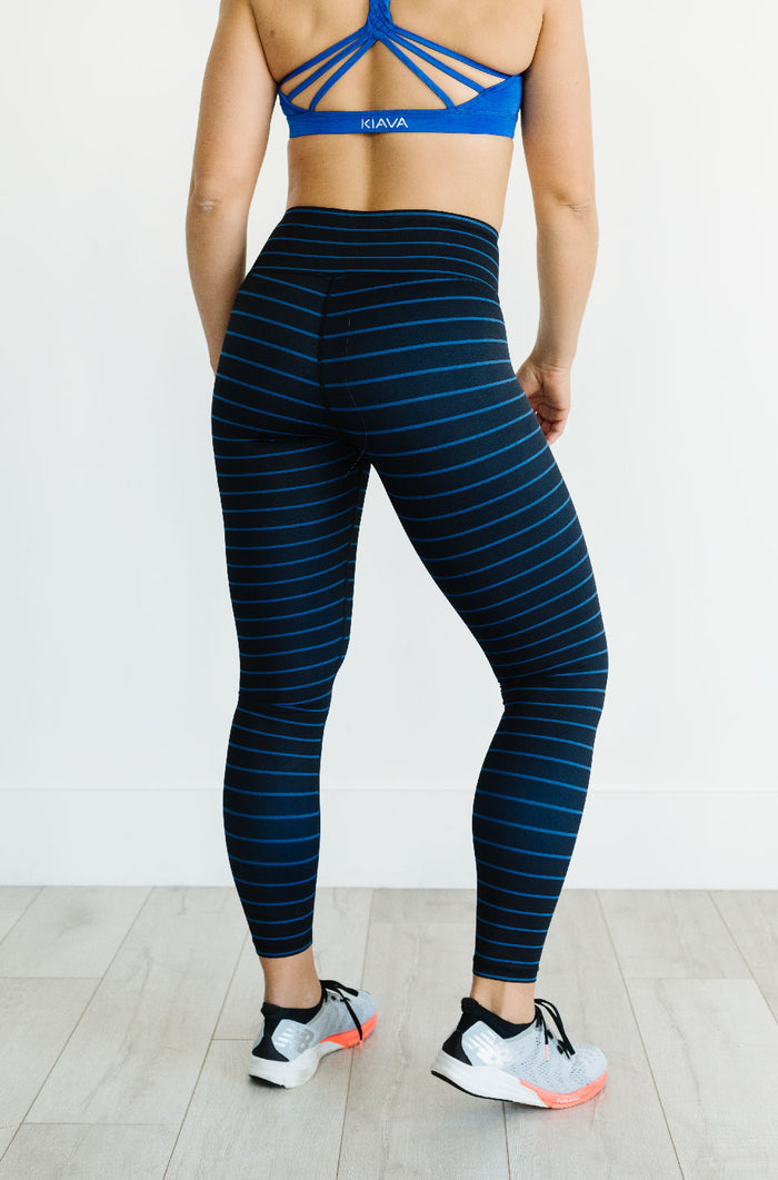 Striped Capri & Legging in Black and Blue (Final Few)