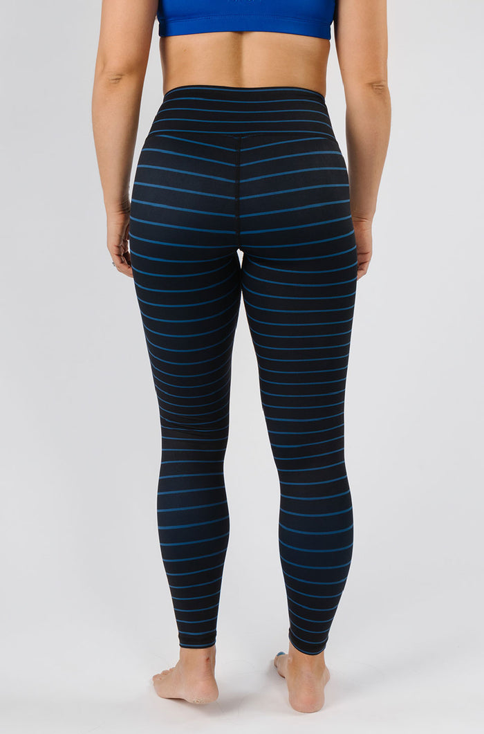 Striped Capri & Legging in Black and Blue (Final Few)