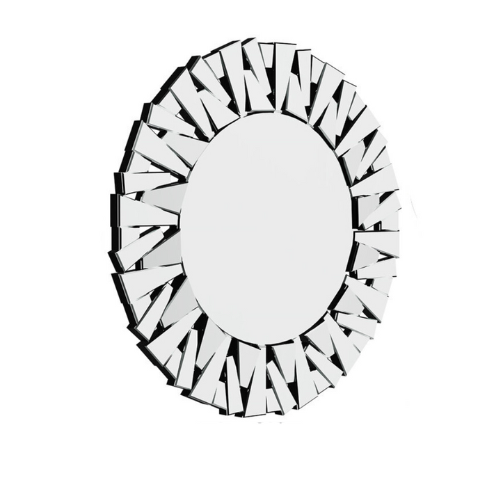 Stunning 32-Inch Silver Round Wall Mirror