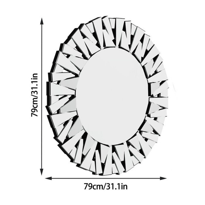 Stunning 32 Silver Round Wall Mirror
