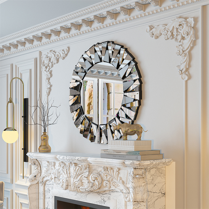 Stunning 32 Silver Round Wall Mirror