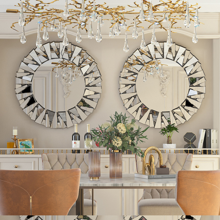 Stunning 32 Silver Round Wall Mirror