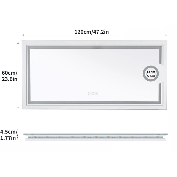 Stylish LED Wall Mounted Magnifying Mirror