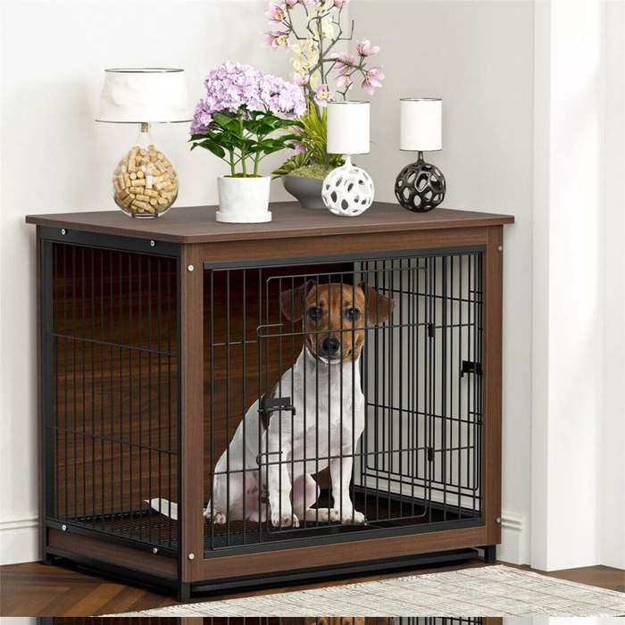 Stylish High-end Wooden Dog Crate End Table Kennel