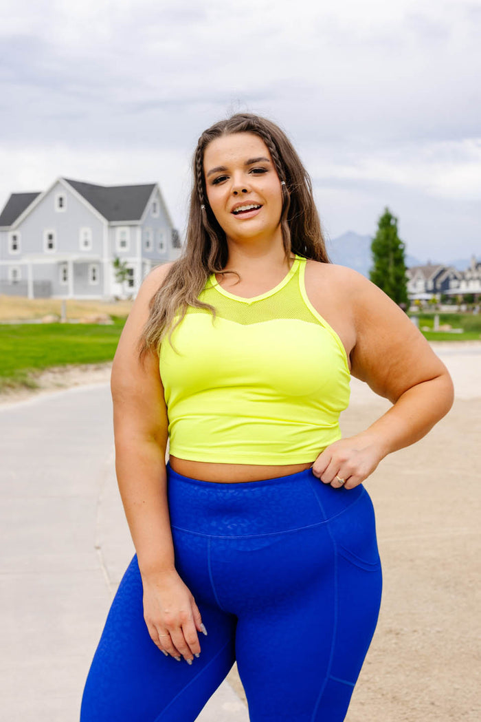 Sweetheart Crop Top in Neon Yellow