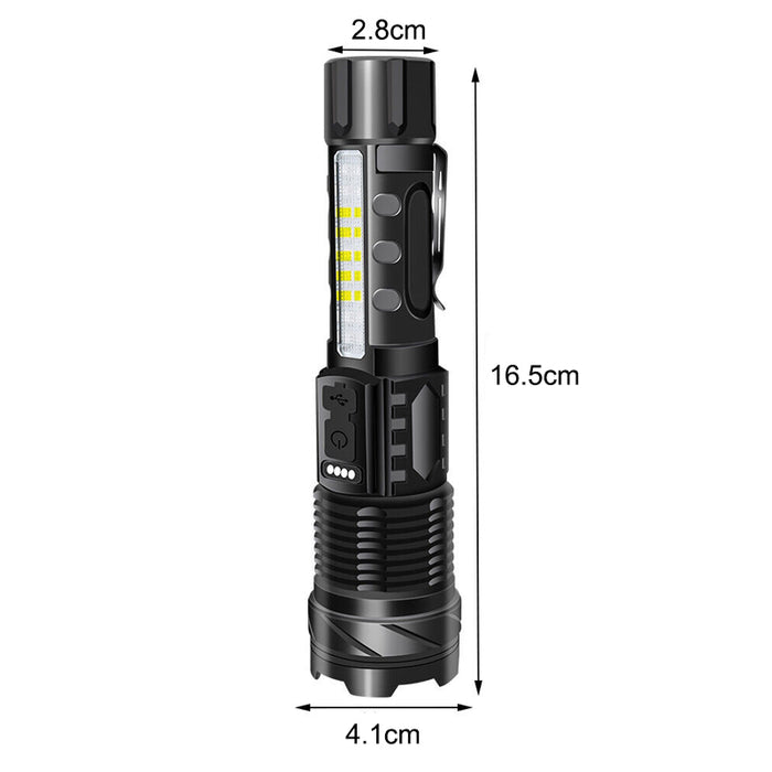 30W 14LED Tactical Flashlight White Laser Torch Lamp USB Charging