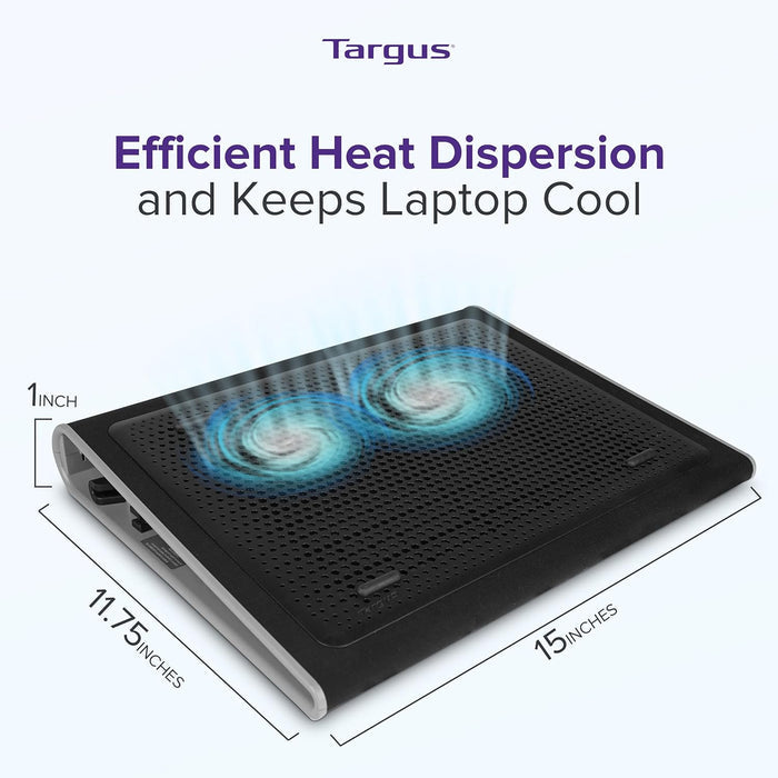 Targus Chill Mat Cooling Stand with 2 Fans Neoprene Cushioning and Anti Slip Rubber Stops