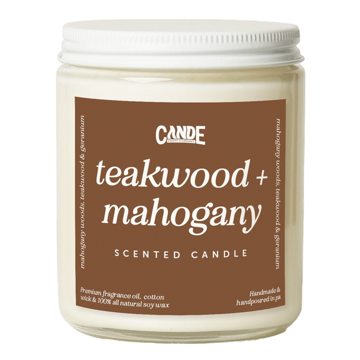 Teakwood + Mahogany Scented Candle