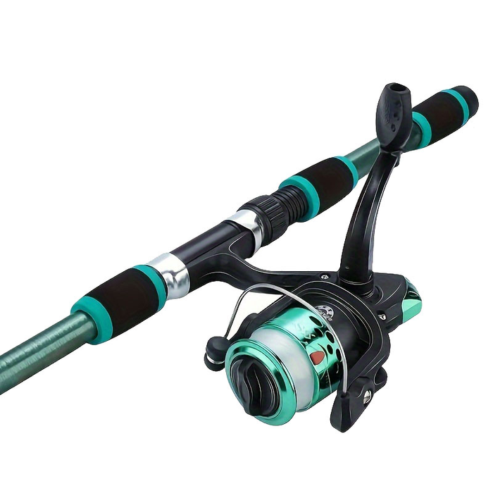 Telescopic Fishing Rod And Spinning Reel Baits Hooks Travel Pole Set
