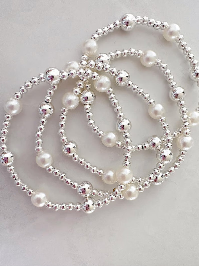 The Timeless Silver Pearl Bracelet