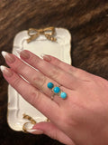 Three Stone Turquoise Ring Size 6.5