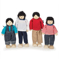 Tidlo Wooden Doll Family Set Poseable Figures for Dollhouse Play