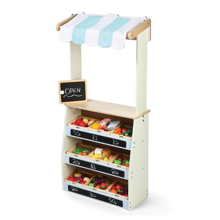 Tidlo Wooden Play Shop & Puppet Theatre 2 in 1 Role Play Toy for Kids