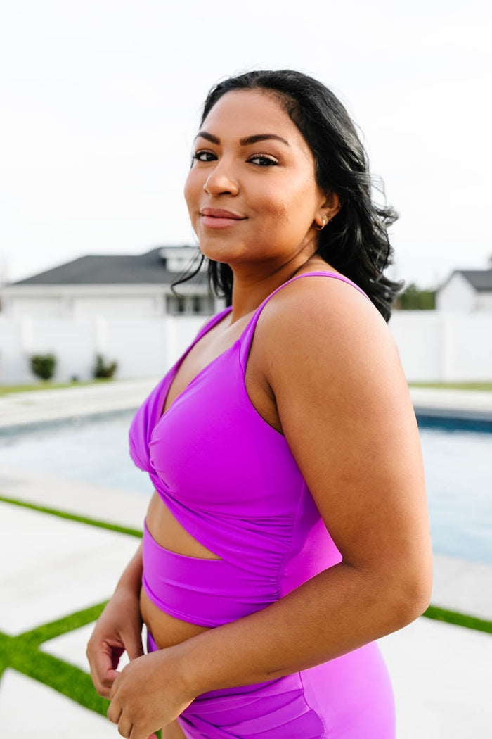 Timeless Crop Top in Purple - Swim