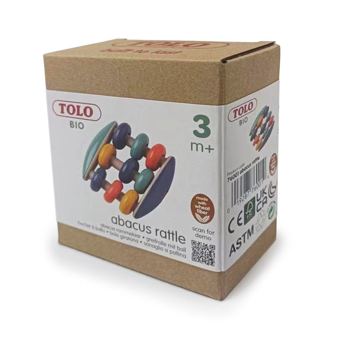 Tolo Toys Bio Abacus Rattle organic Sensory Toy for Babies Early Learning & Development