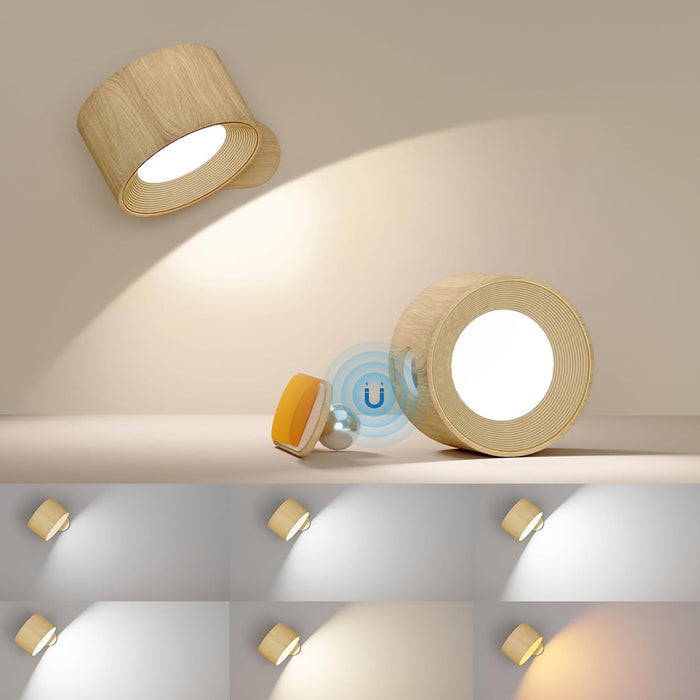 360° Rotatable Dimmable Touch Control Magnetic Ball Light LED Wall Sconce - USB Rechargeable