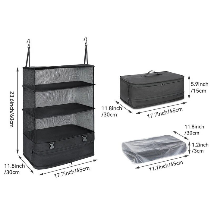 Travel Essentials Hanging Packing Cubes Laundry Storage Compartment