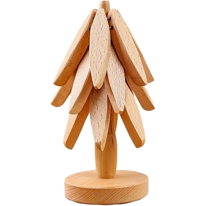 Tree Design Stand Wooden Anti Scald Heat Resistant Table Mat Coaster