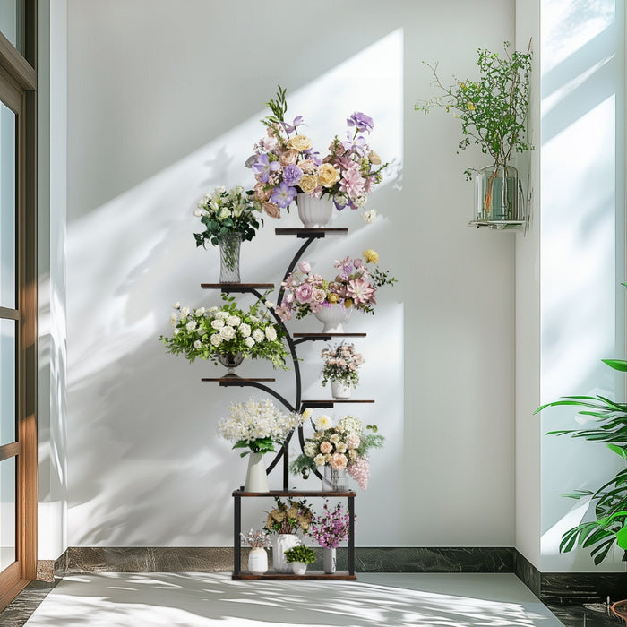 Tree Shaped Industrial Plant Stand Display Rack Corner Flower Holder