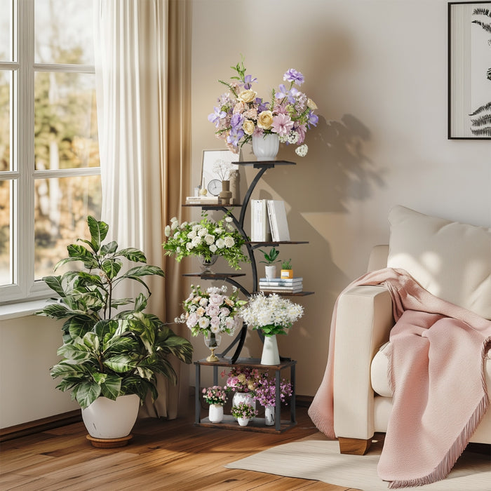 Tree Shaped Industrial Plant Stand Display Rack Corner Flower Holder