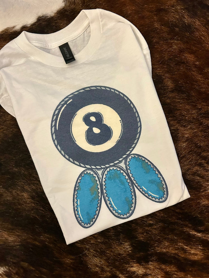 Turquoise 8 Ball Tee