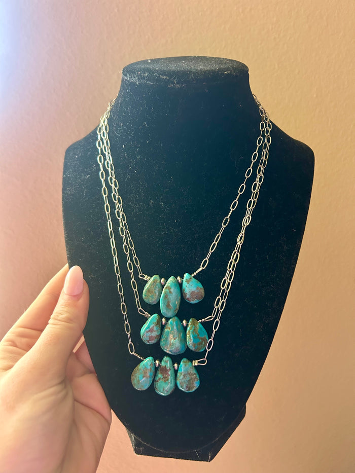 Turquoise and Pearl Restock Necklace