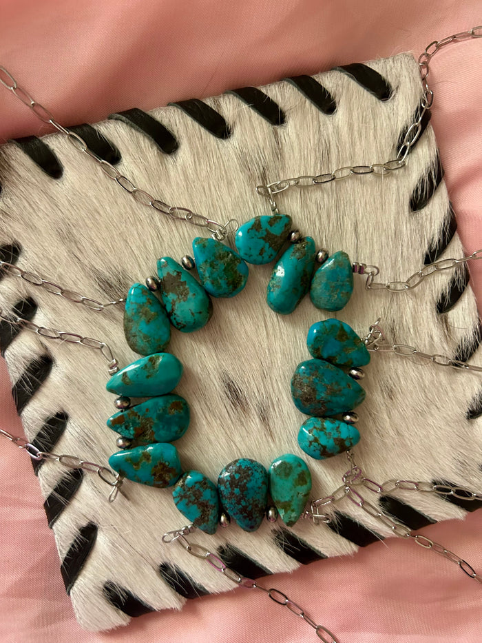 Turquoise and Pearl Restock Necklace
