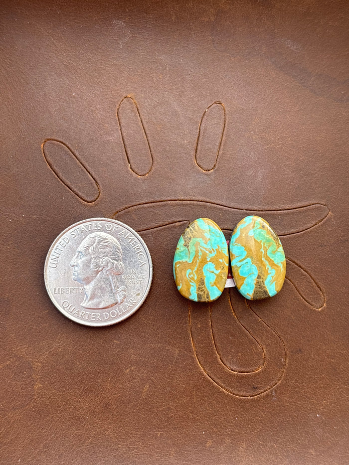 Turquoise Earrings Cabochon Set