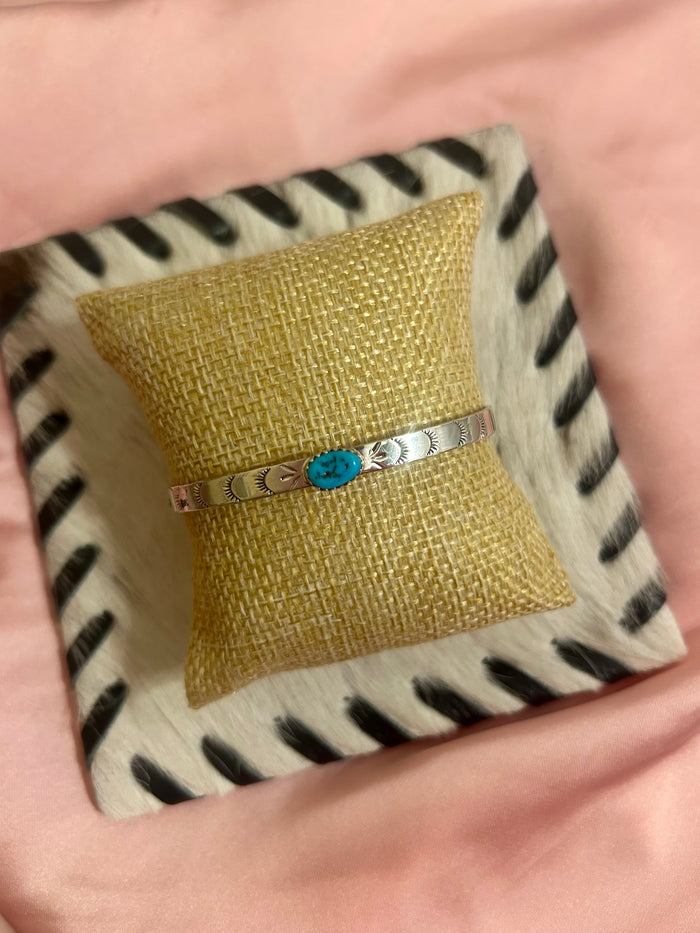 Turquoise Stamped Cuff