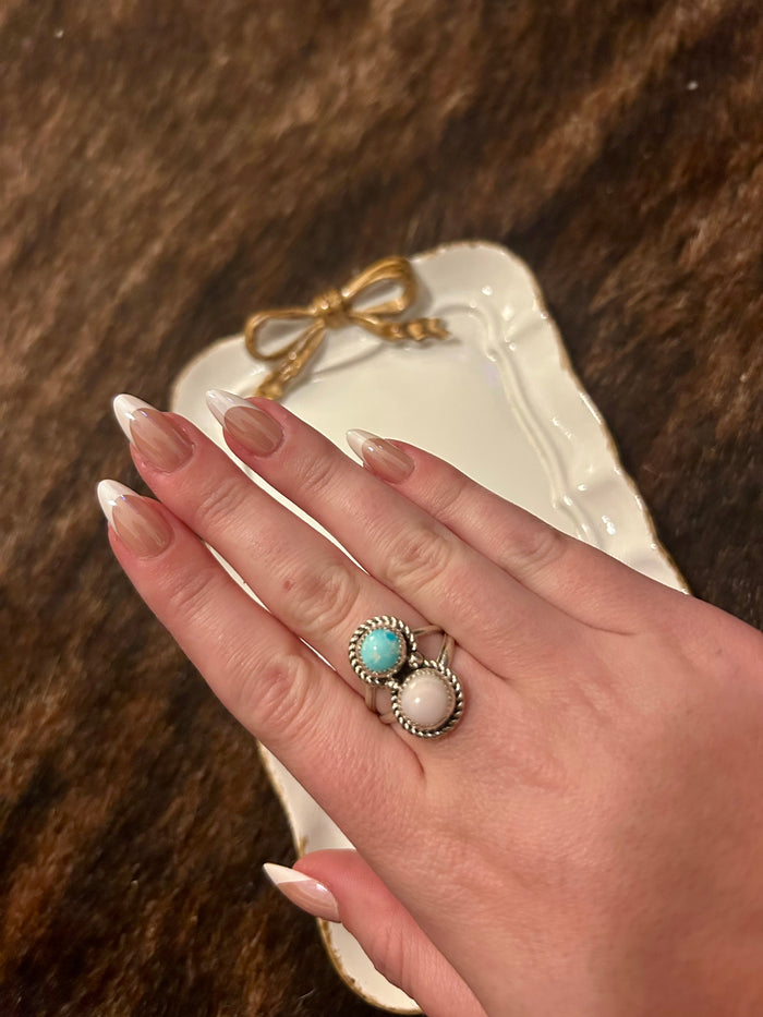 Two Stone Opal Ring Size 7