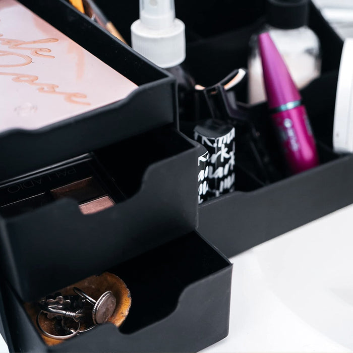 STORFEX Uncluttered Designs Large Black Vanity Organizer