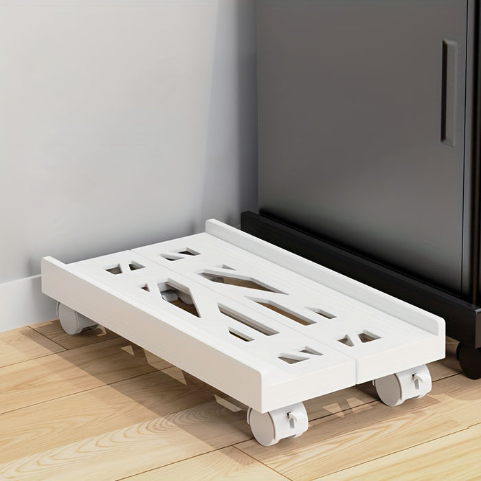 Ventilated Computer Tower Stand Mobile PC Tower Stand with 4 Caster Wheels