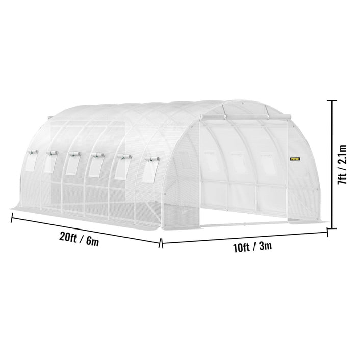 Walk-in Tunnel Greenhouse Galvanized Frame & Waterproof Cover