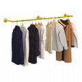 Wall Mounted Iron Clothing Storage Hanger Rod - Gold