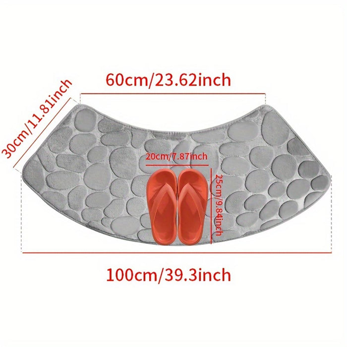 Quick Dry Water Absorbent Shower Carpet with Cobblestone Pattern