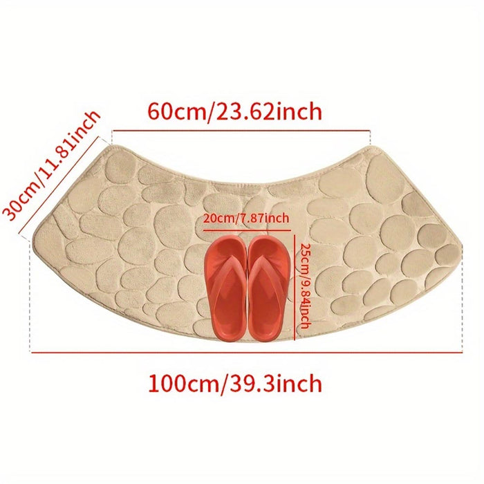 Quick Dry Water Absorbent Shower Carpet with Cobblestone Pattern
