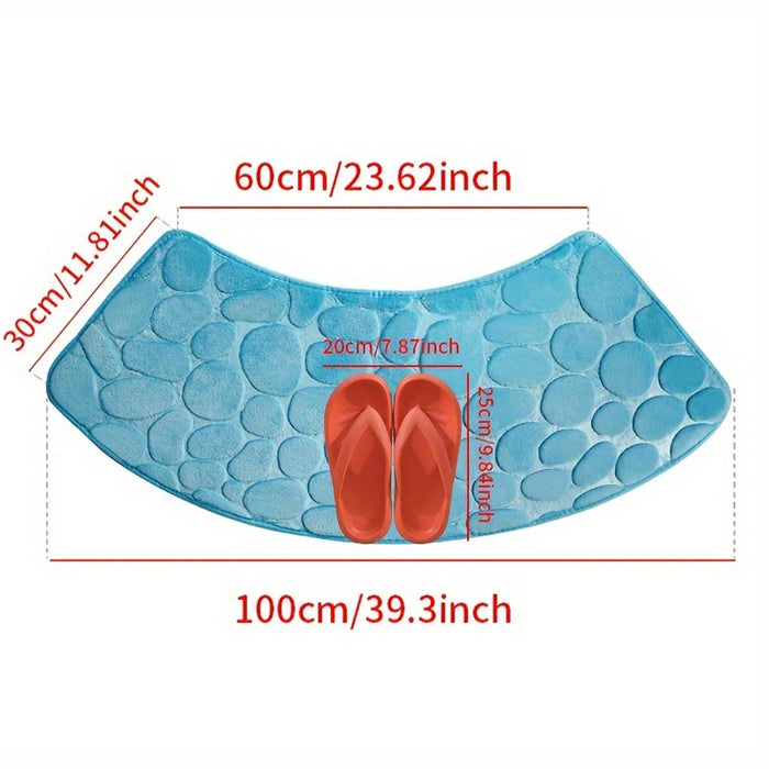 Quick Dry Water Absorbent Shower Carpet with Cobblestone Pattern