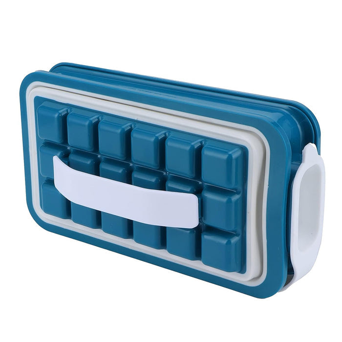 Water Tight Stackable Quick-Release Silicon Ice Cube Molder with Lid