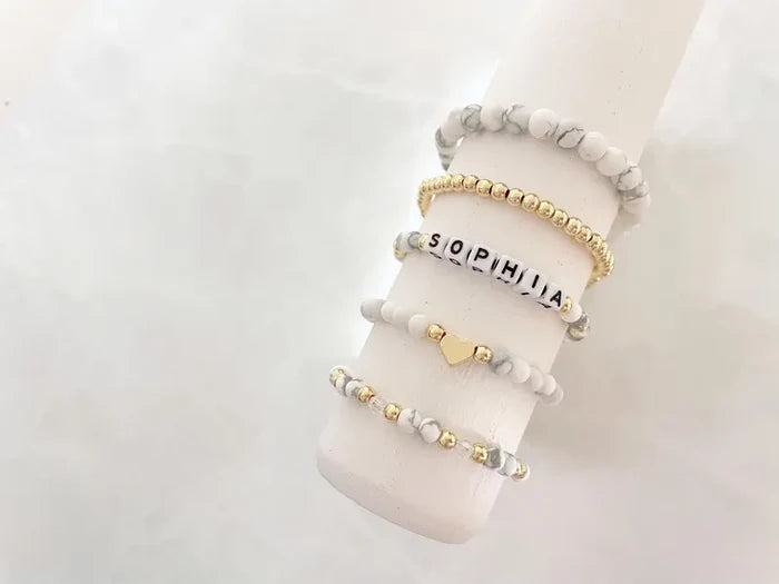 White Howlite Beaded Bracelet