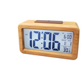 Wooden Digital Alarm Clock Snooze Display Bedside Desk Table Clock