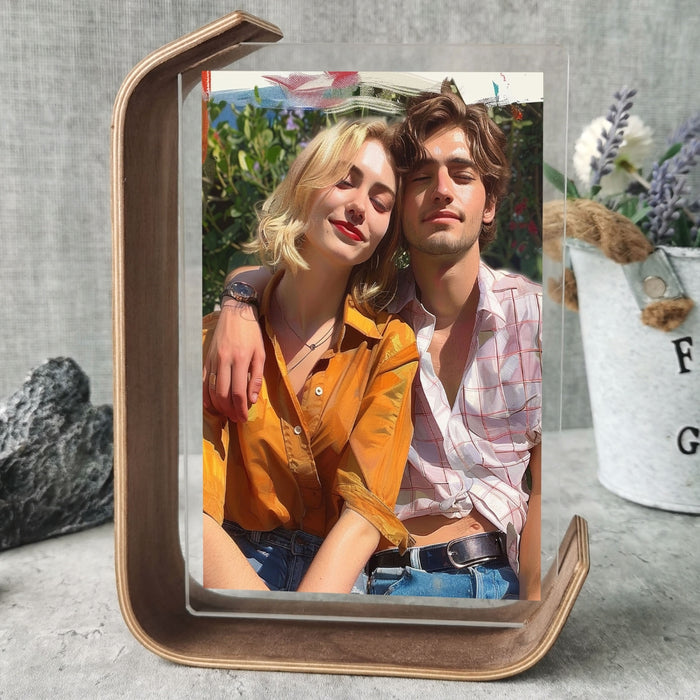 Wooden Picture Frame Swing Table DIY Transparent Herbarium Display Frame