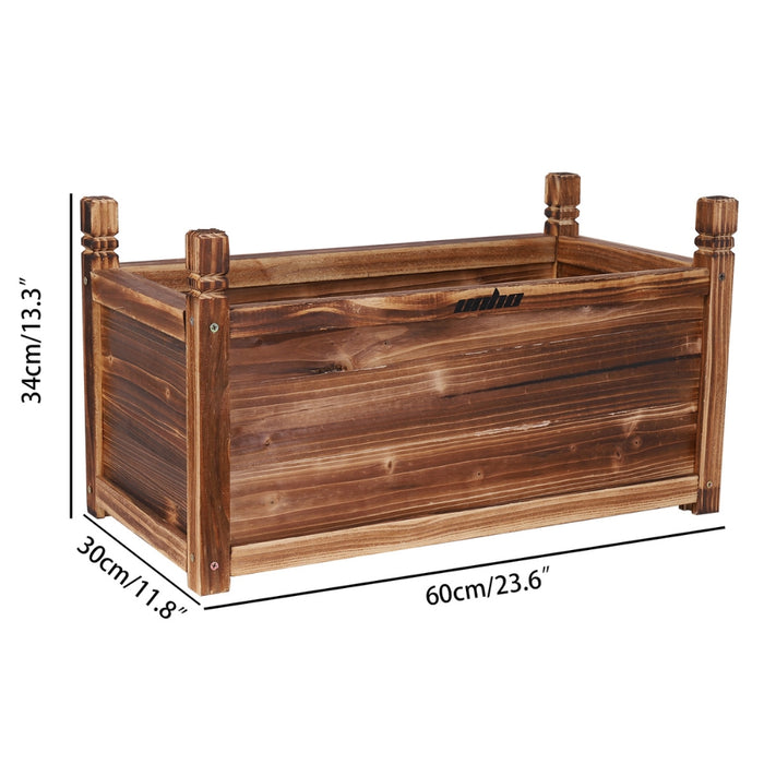 Wood Planter Box Outdoor Raised Planter Beds Garden for Flowers Vegetables