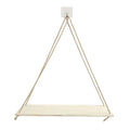 Wooden Swing Hanging Hemp Rope Wall Shelve Mounted Floating Plant Flower Pot