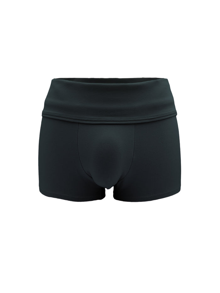 Black high-waisted athletic shorts shown flat against a solid white background.